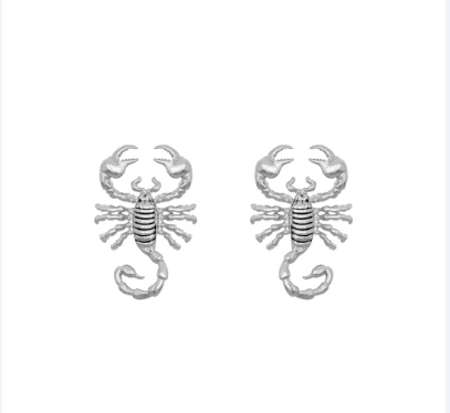 Little Rooms Scorpion Studs - Rhodium Plated